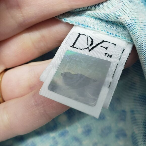 Diane von Furstenberg Julian Two Teal Blue Dot Wrap Dress Career Work Classic 6 - Picture 7 of 14